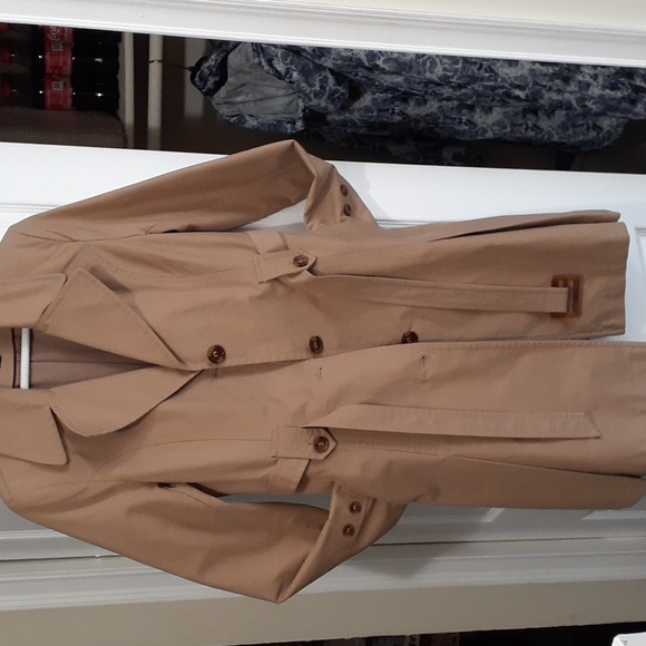 DKNY Trench Coat szM camel colored natural fiber knee length - Picture 2 of 5